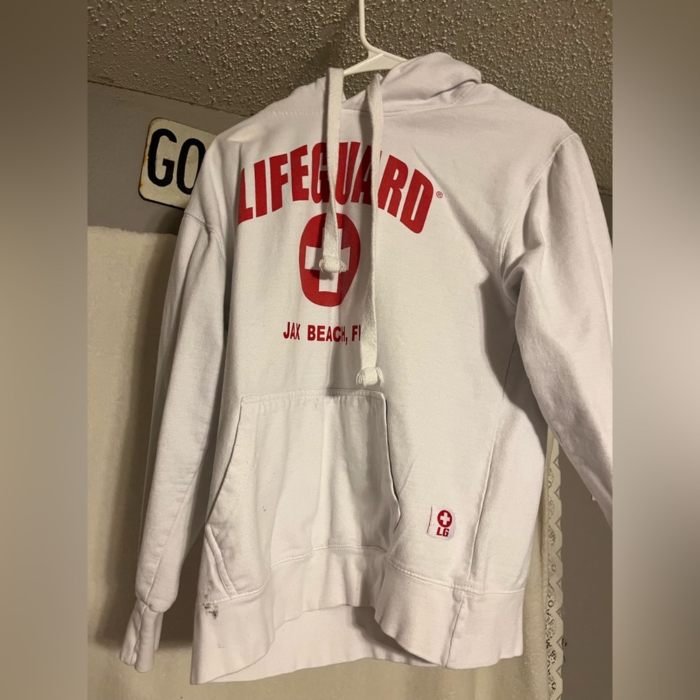 White Red Cross Lifeguard Hoodie